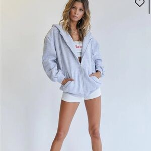 PRINCESS POLLY gray zip up hoodie